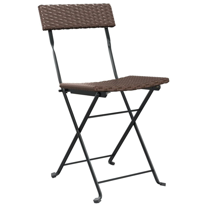 Klapstole 2 stk. brun polyrattan og stål