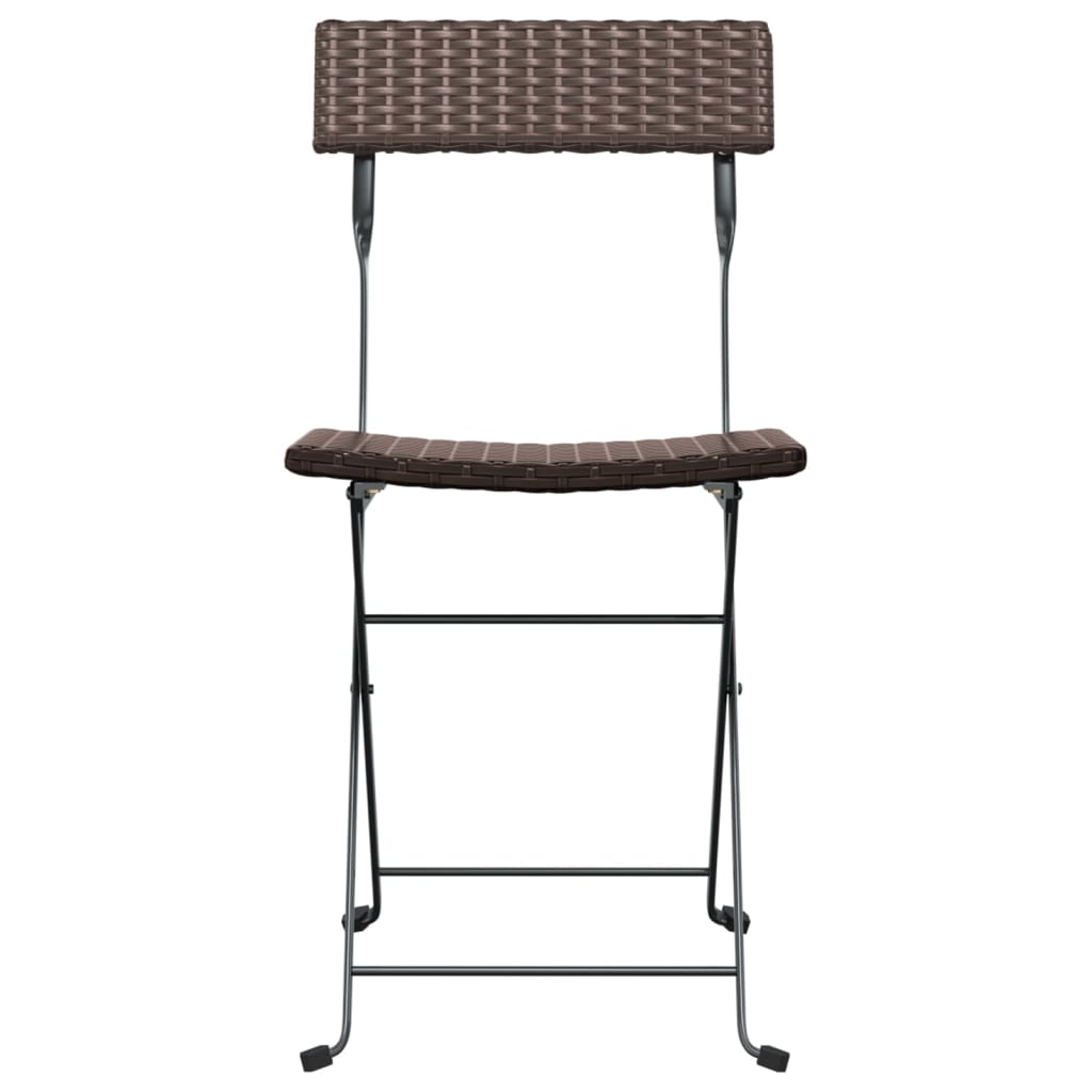 Klapstole 2 stk. brun polyrattan og stål
