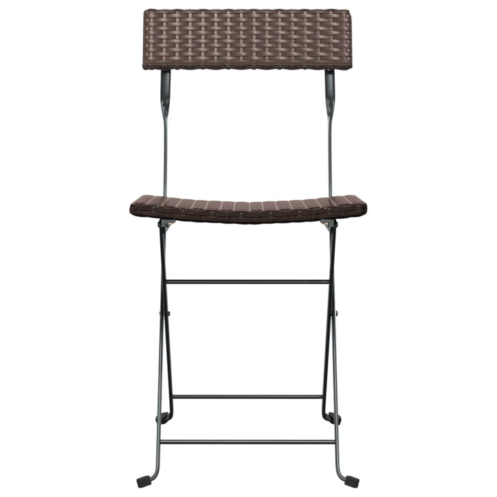 Klapstole 2 stk. brun polyrattan og stål