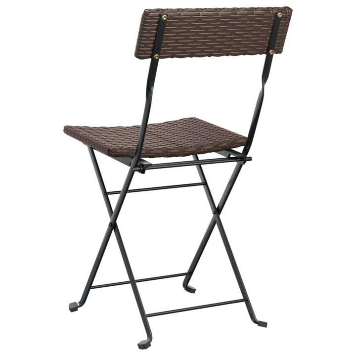 Klapstole 2 stk. brun polyrattan og stål