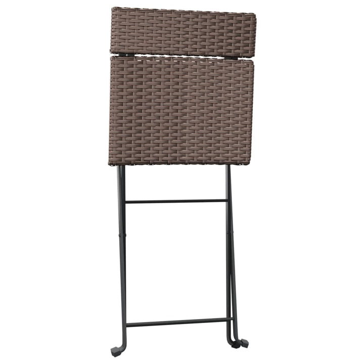 Klapstole 2 stk. brun polyrattan og stål