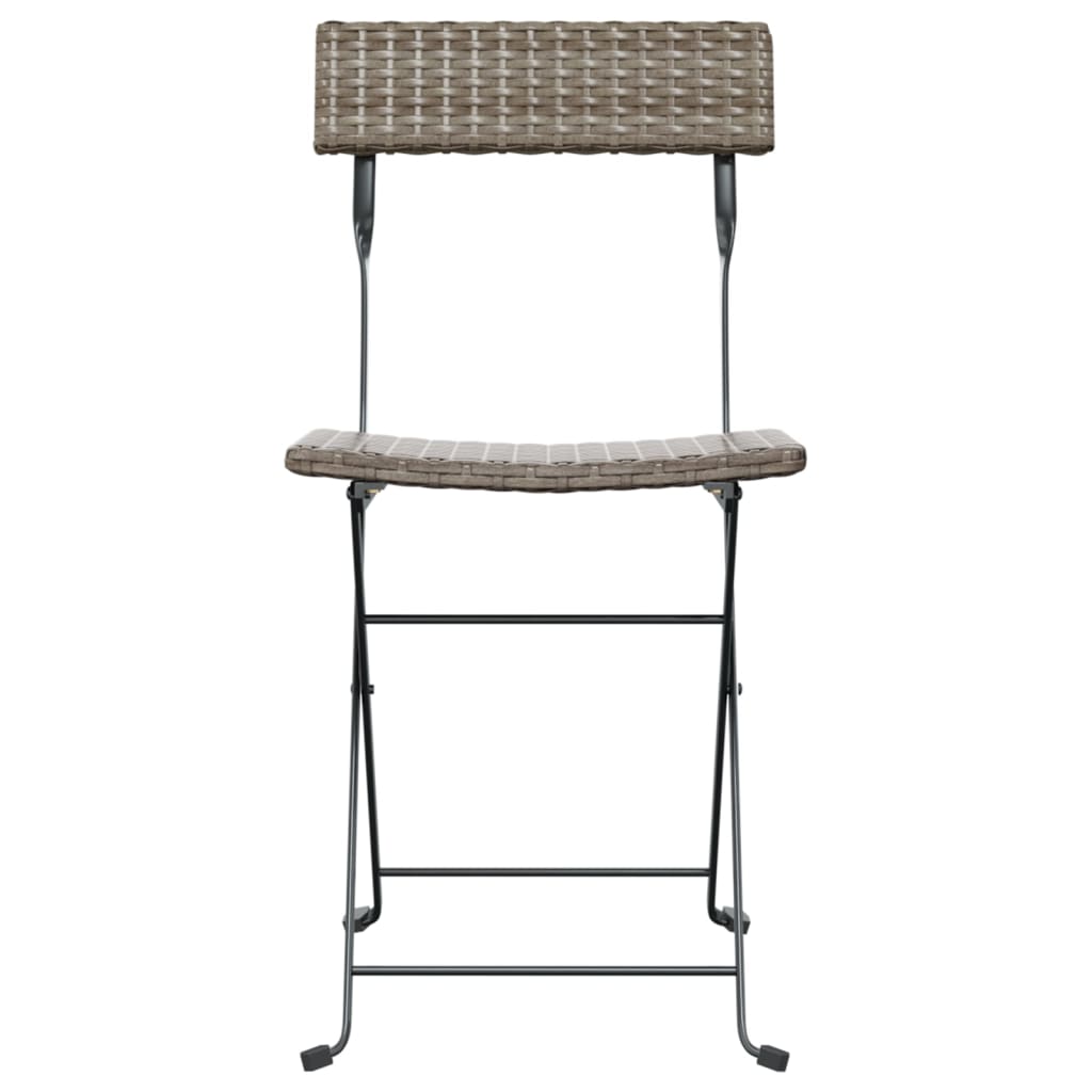 foldbare bistrostole 2 stk. polyrattan og stål grå