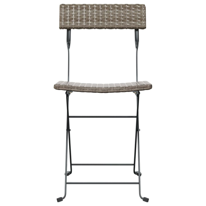 foldbare bistrostole 2 stk. polyrattan og stål grå