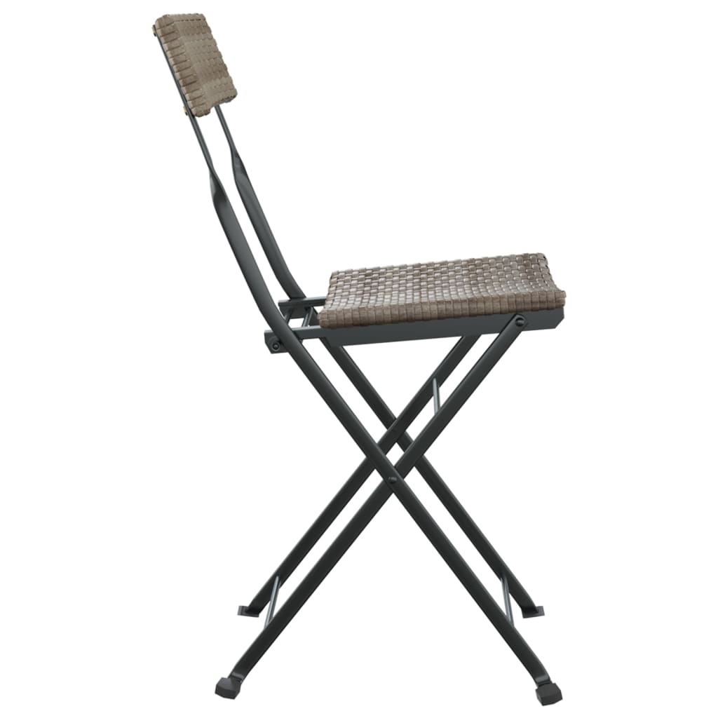 foldbare bistrostole 2 stk. polyrattan og stål grå