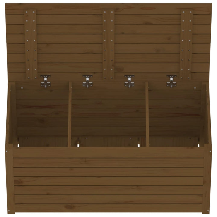 havekasse 101x50,5x46,5 cm massivt fyrretræ gyldenbrun