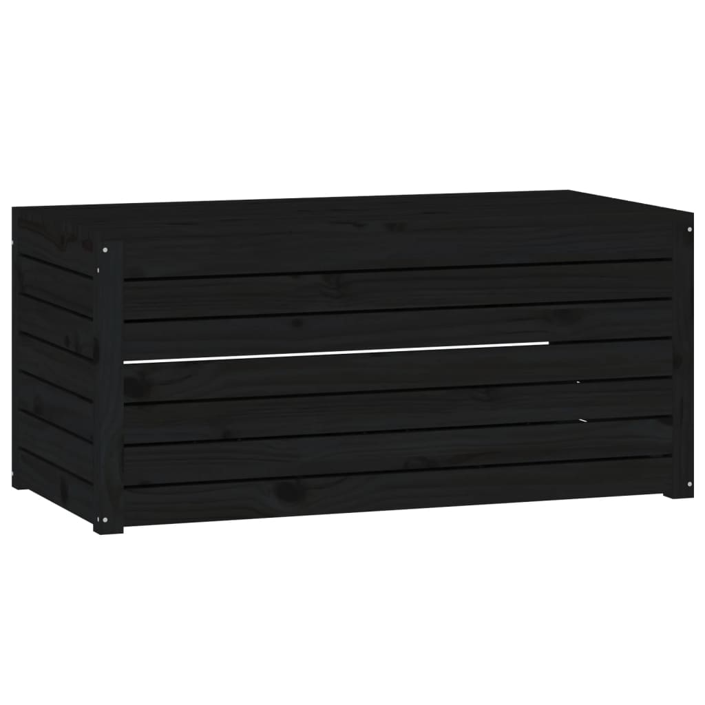 havekasse 101x50,5x46,5 cm massivt fyrretræ sort
