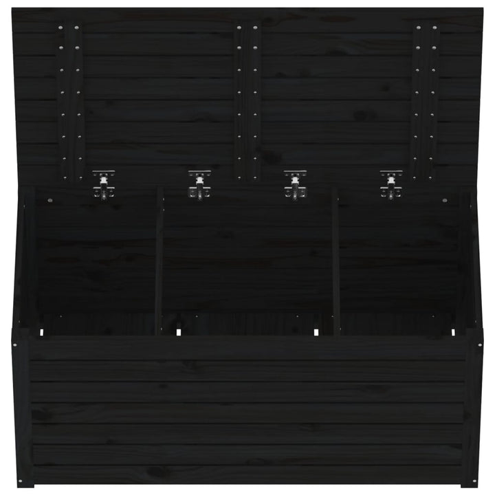 havekasse 101x50,5x46,5 cm massivt fyrretræ sort