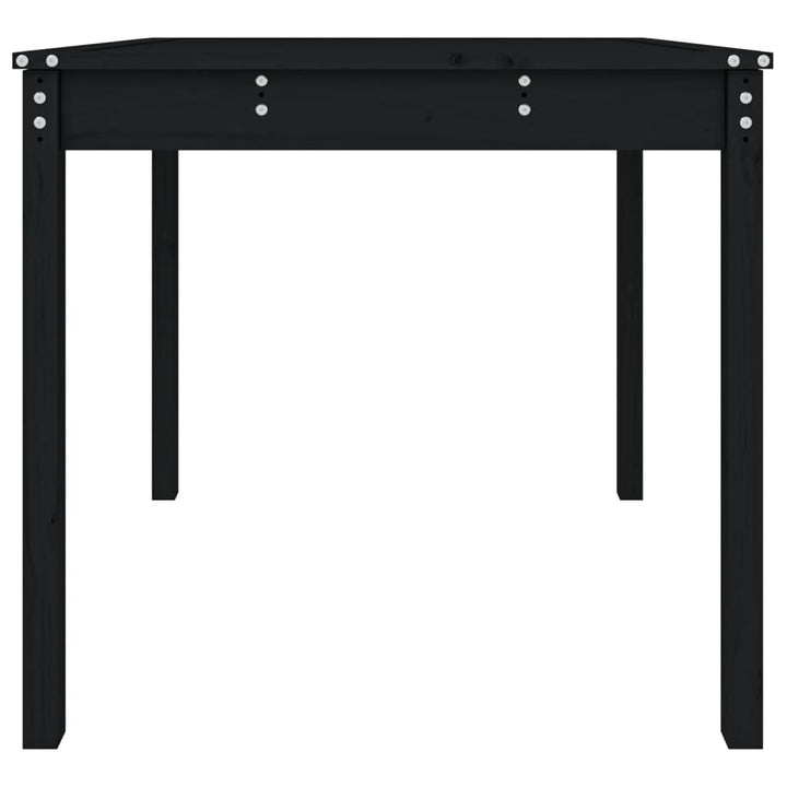 havebord 82,5x82,5x76 cm massivt fyrretræ sort