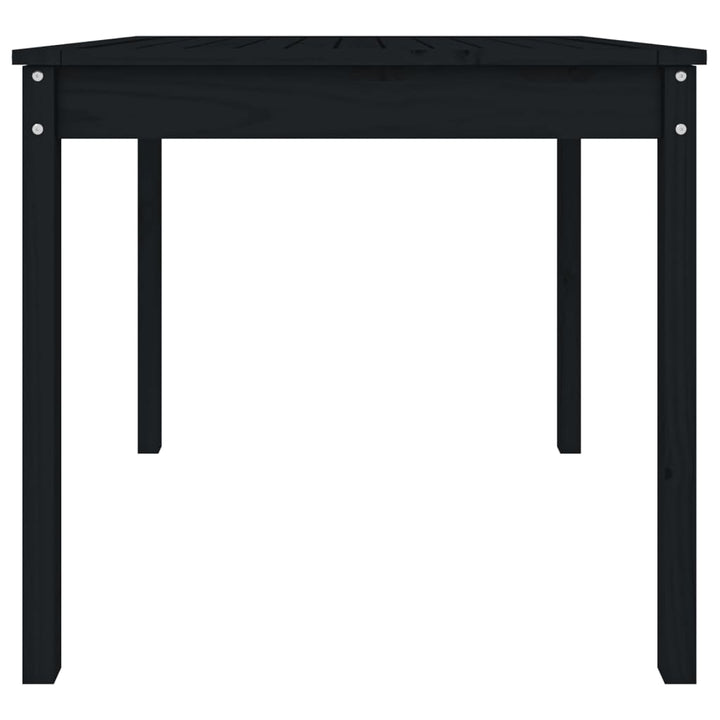 havebord 82,5x82,5x76 cm massivt fyrretræ sort