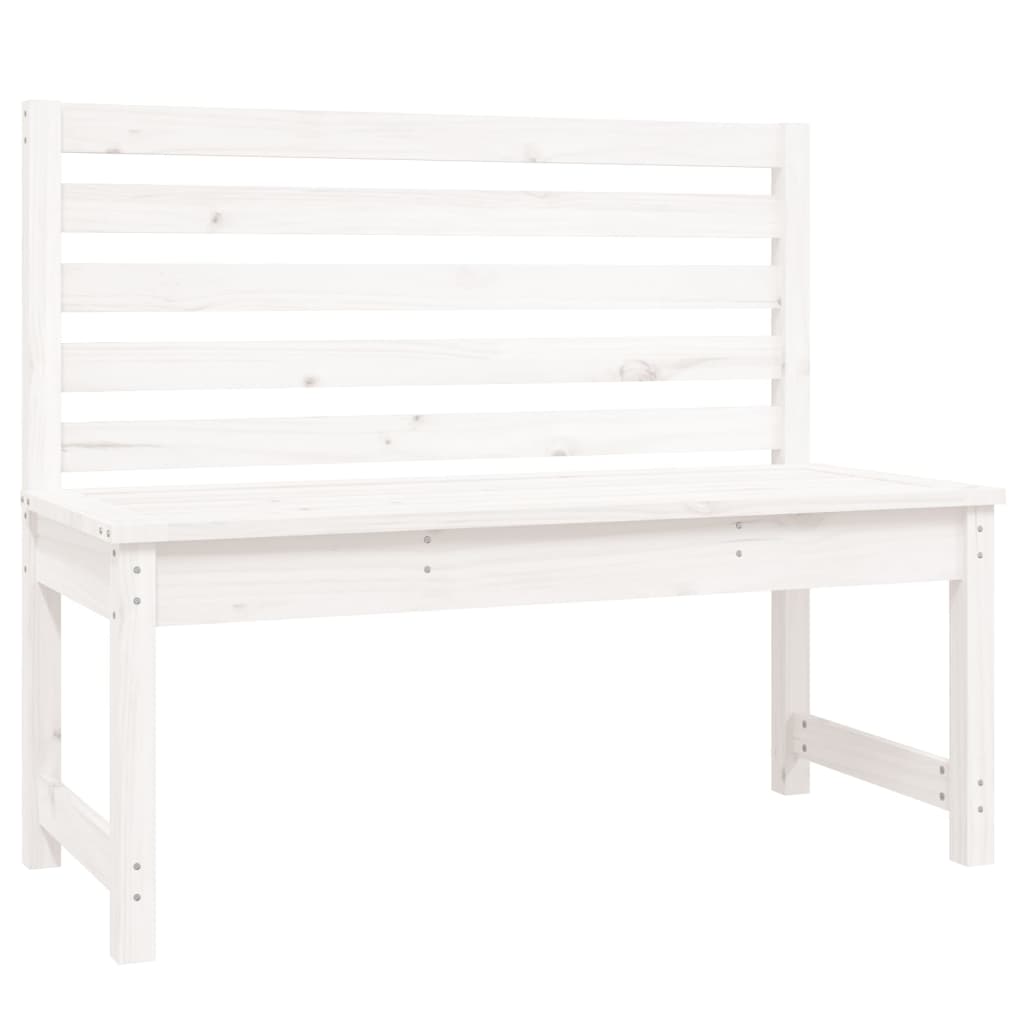 havebænk 109 cm massivt fyrretræ hvid
