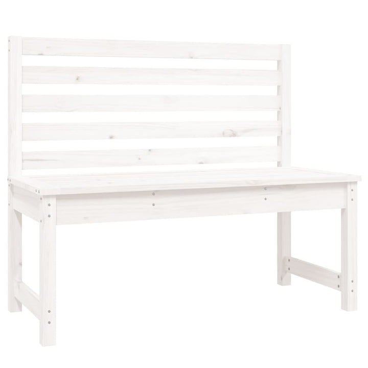 havebænk 109 cm massivt fyrretræ hvid