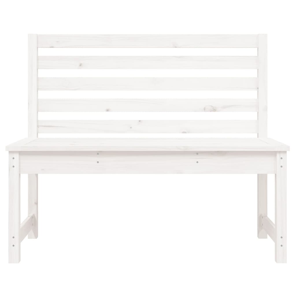 havebænk 109 cm massivt fyrretræ hvid