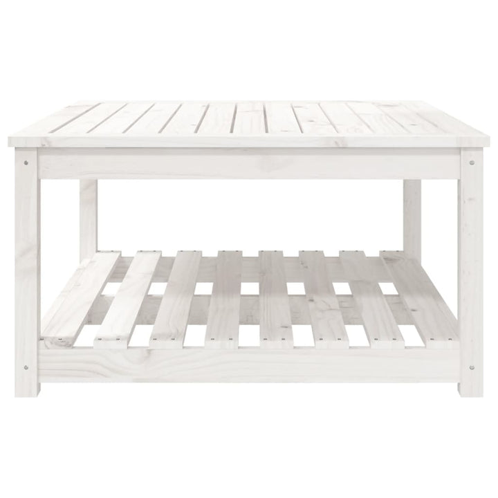 havebord 82,5x82,5x45 cm massivt fyrretræ hvid