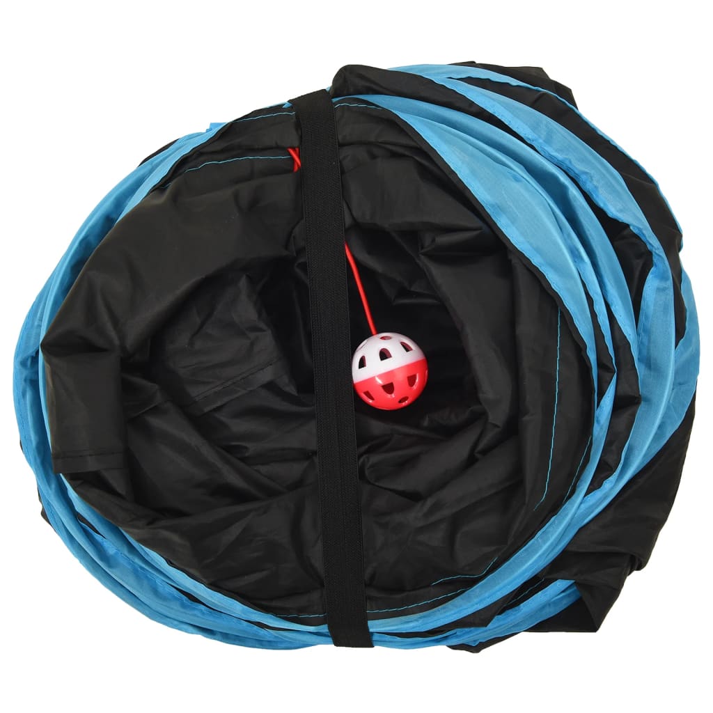 4-vejs kattetunnel 25 cm polyester sort og blå
