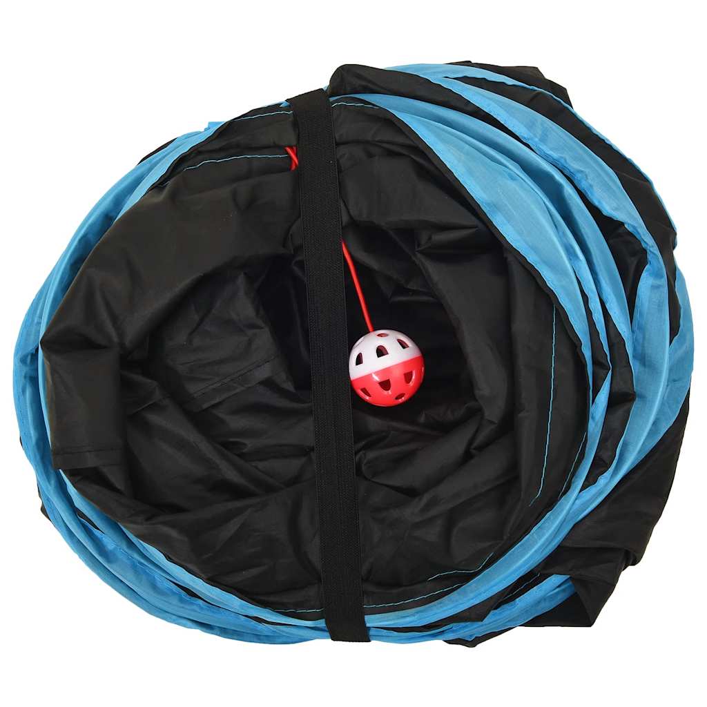 5-vejs kattetunnel 25 cm polyester sort og blå