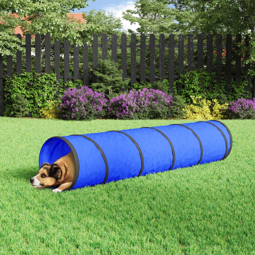 agilitytunnel til hunde Ø40x200 cm polyester blå