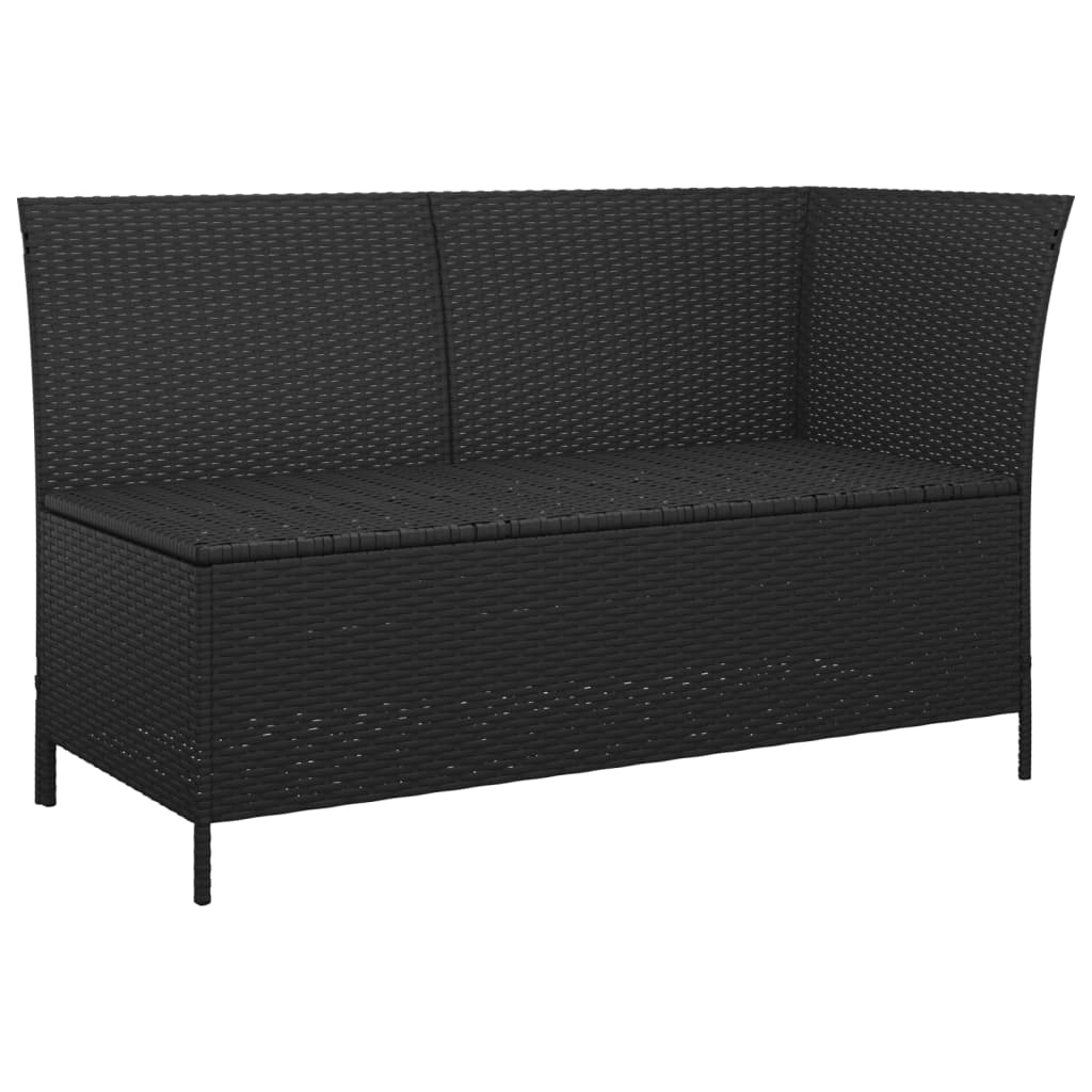 loungesæt til haven 4 dele med hynder polyrattan sort