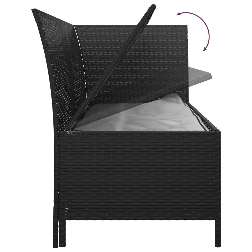 loungesæt til haven 4 dele med hynder polyrattan sort