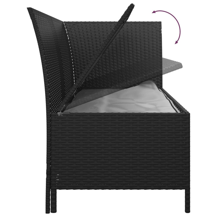 loungesæt til haven 4 dele med hynder polyrattan sort