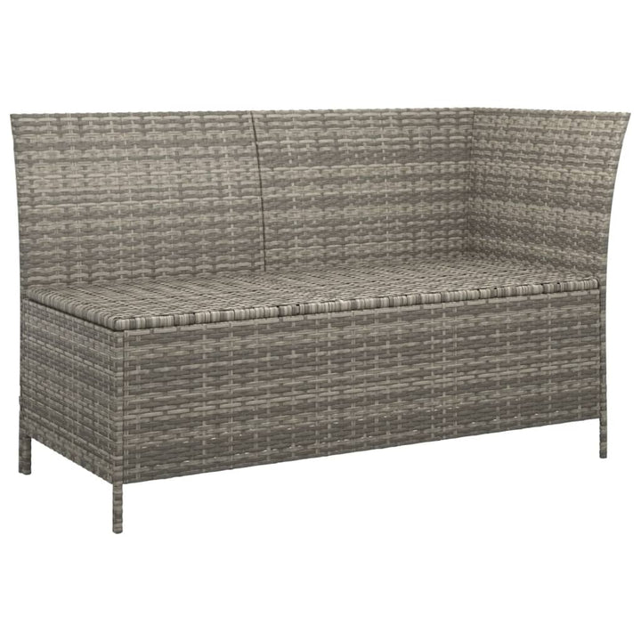 loungesæt til haven 4 dele med hynder polyrattan grå