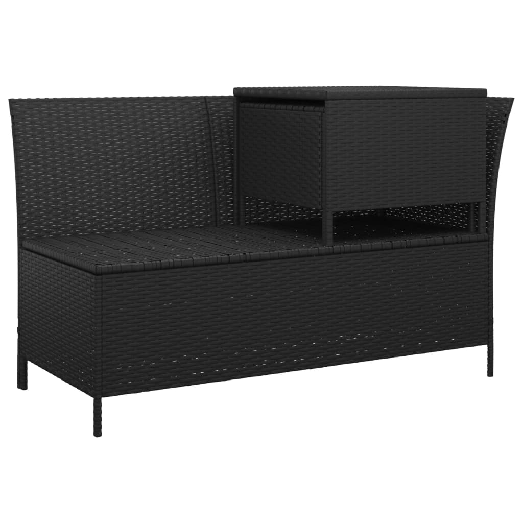 loungesæt til haven 3 dele med hynder polyrattan sort