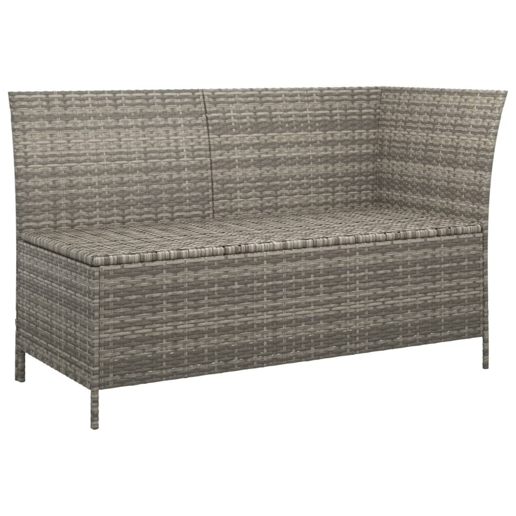loungesæt til haven 3 dele med hynder polyrattan grå