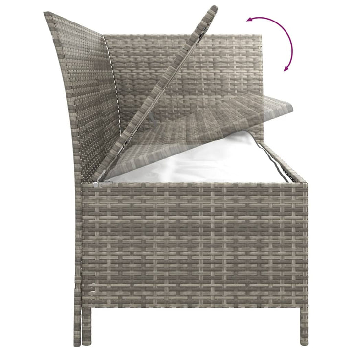 loungesæt til haven 3 dele med hynder polyrattan grå