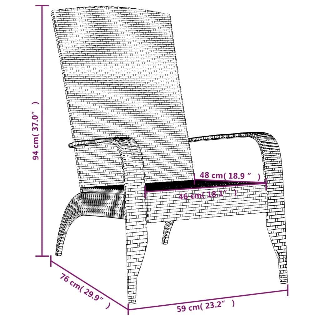 havestol Adirondack grå polyrattan