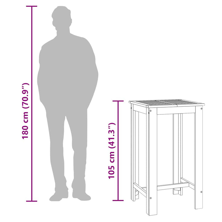 barbord til haven 60x60x105 cm massivt akacietræ