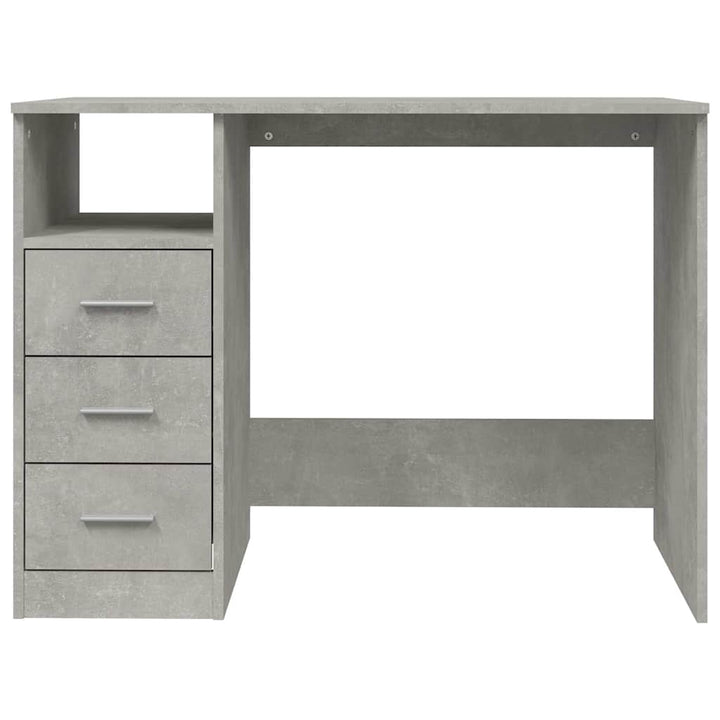 skrivebord m. skuffer 102x50x76 cm konstrueret træ betongrå