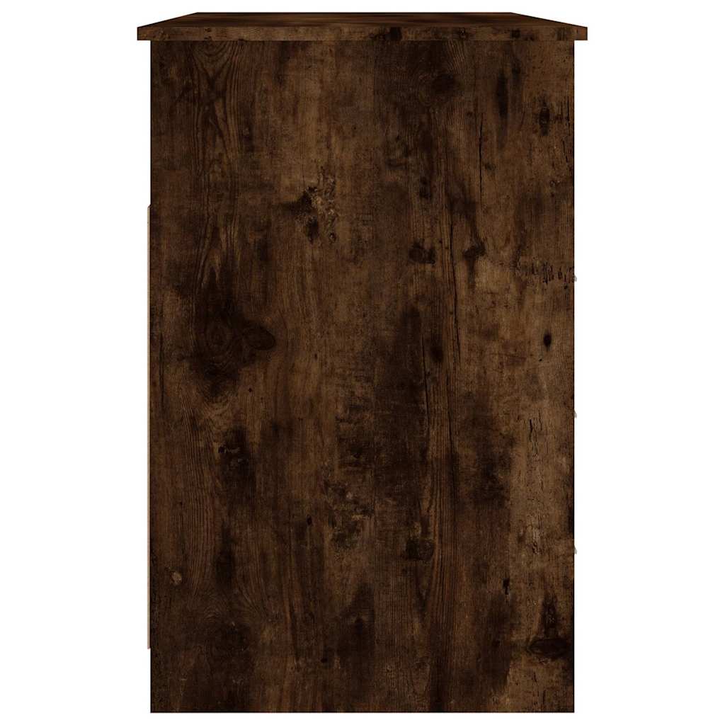 skrivebord m. skuffer 102x50x76 cm konstrueret træ røget egetræ