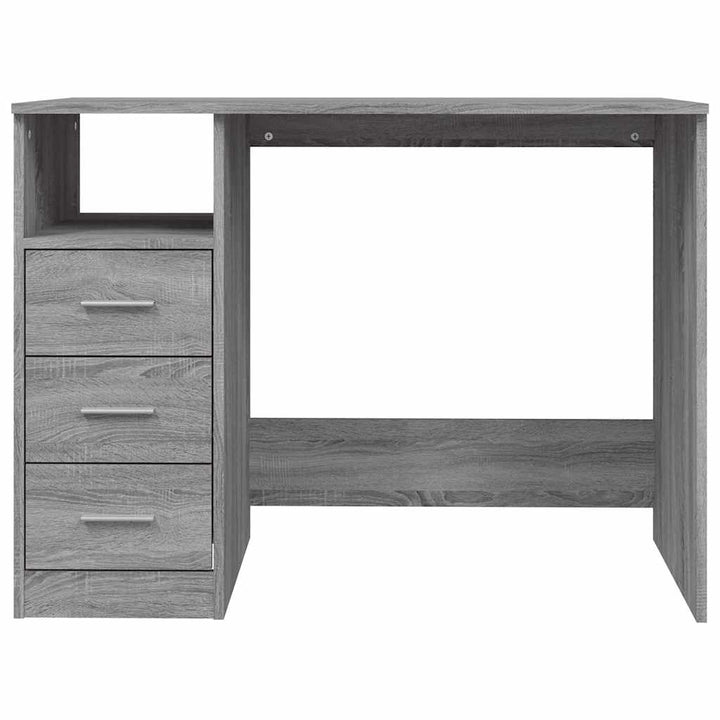 skrivebord m. skuffer 102x50x76cm konstrueret træ grå sonoma-eg