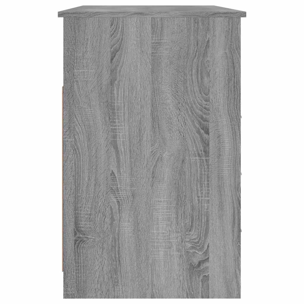 skrivebord m. skuffer 102x50x76cm konstrueret træ grå sonoma-eg