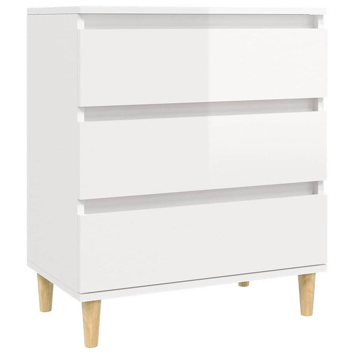 skænk 60x35x70 cm konstrueret træ hvid højglans