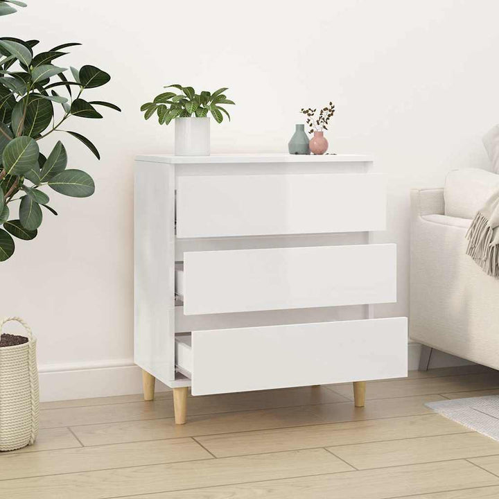 skænk 60x35x70 cm konstrueret træ hvid højglans