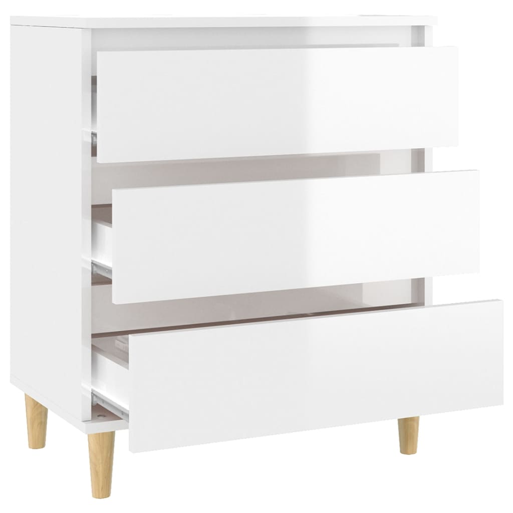 skænk 60x35x70 cm konstrueret træ hvid højglans