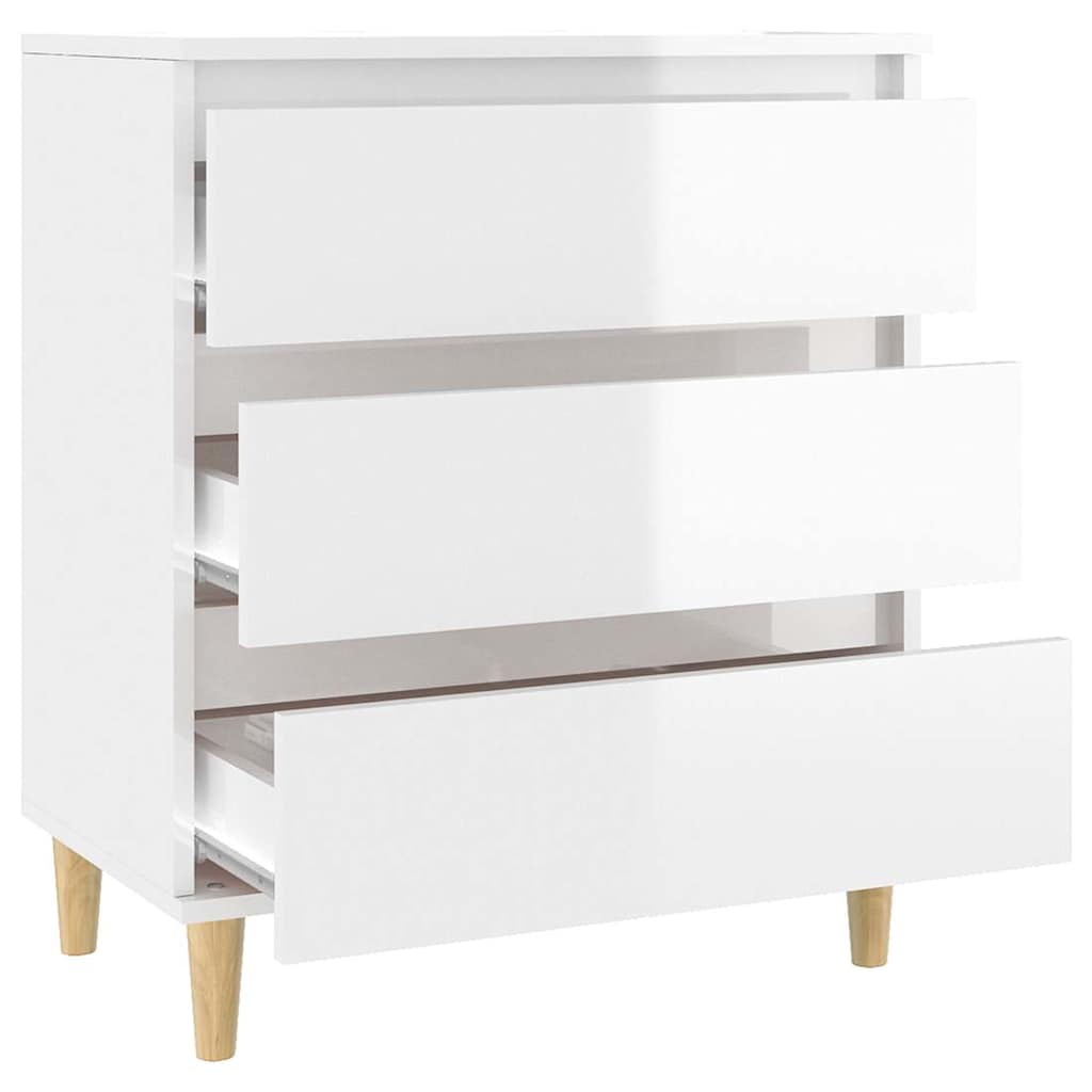 skænk 60x35x70 cm konstrueret træ hvid højglans