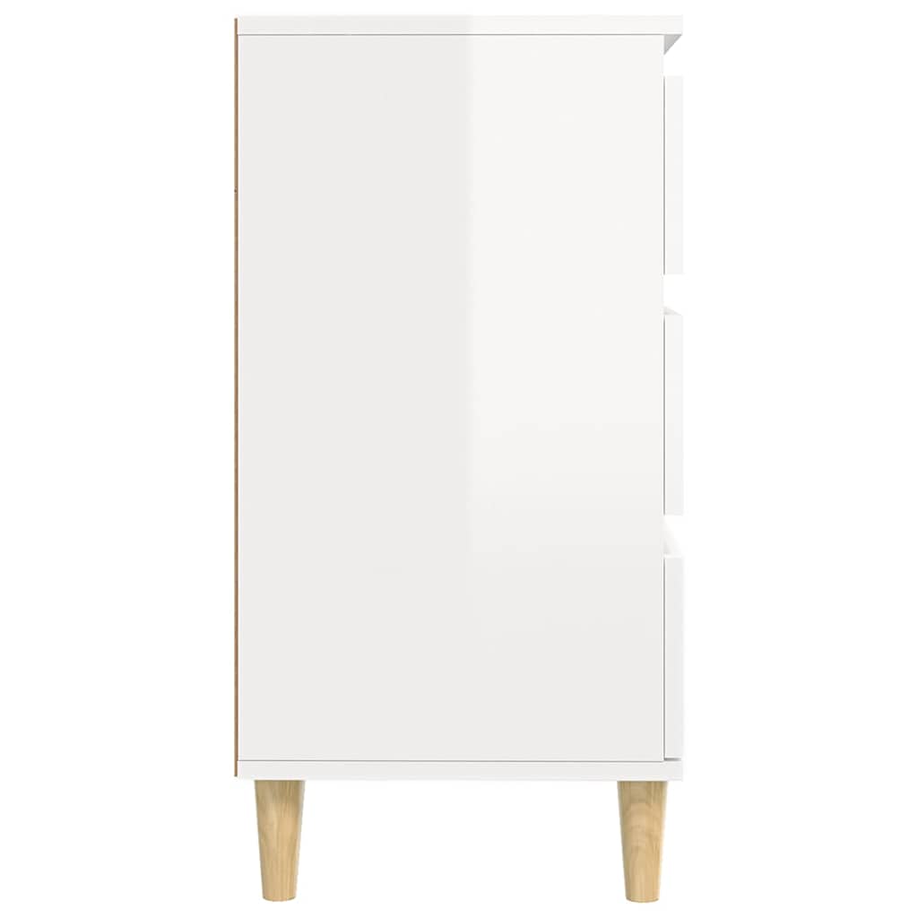 skænk 60x35x70 cm konstrueret træ hvid højglans