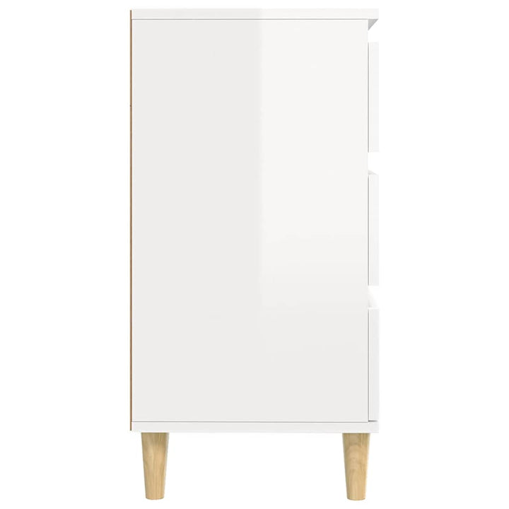 skænk 60x35x70 cm konstrueret træ hvid højglans