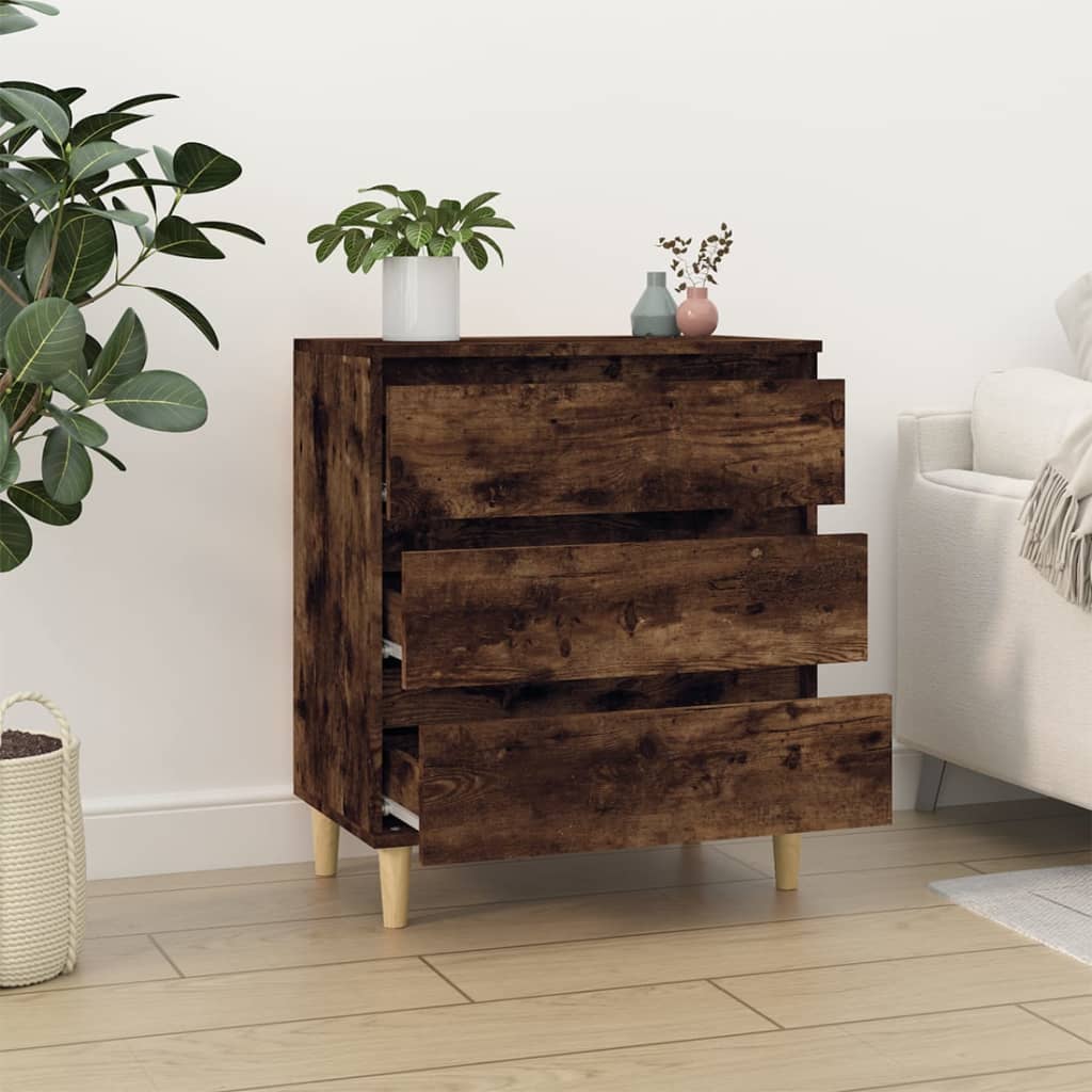skænk 60x35x70 cm konstrueret træ røget egetræsfarve