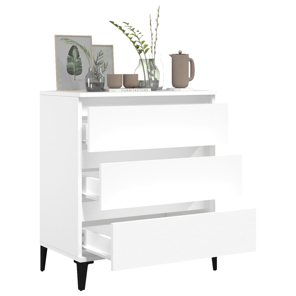 skænk 60x35x70 cm konstrueret træ hvid