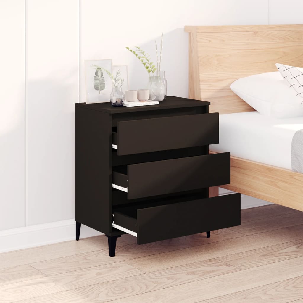 skænk 60x35x70 cm konstrueret træ sort