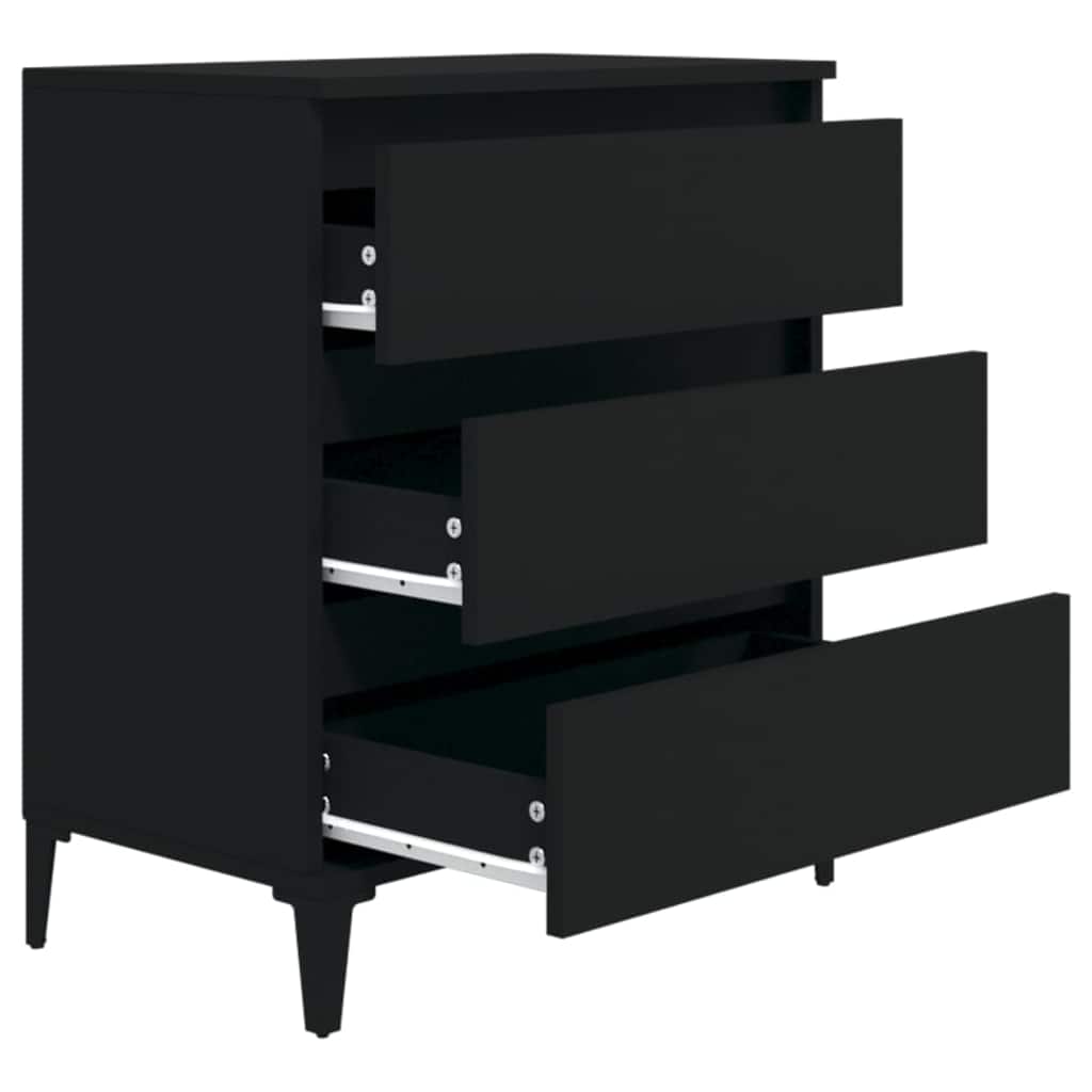 skænk 60x35x70 cm konstrueret træ sort