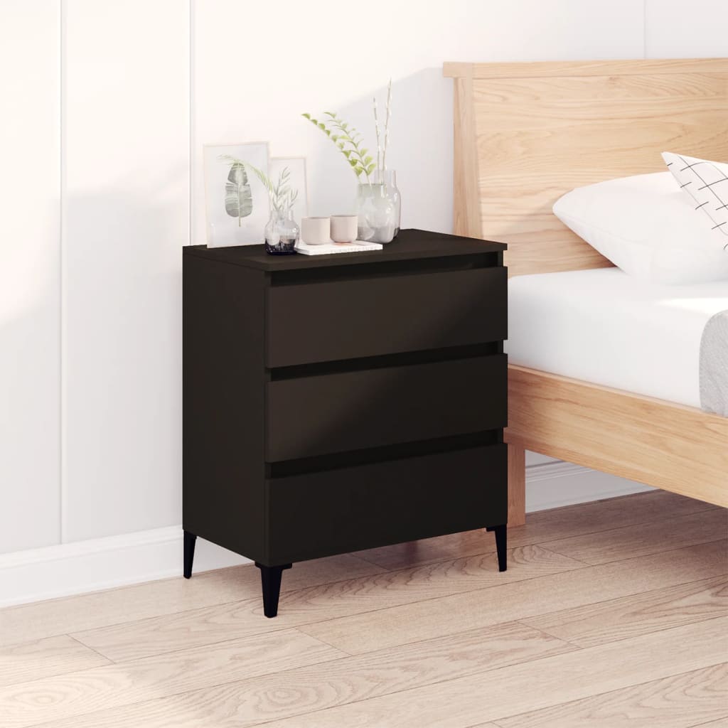 skænk 60x35x70 cm konstrueret træ sort