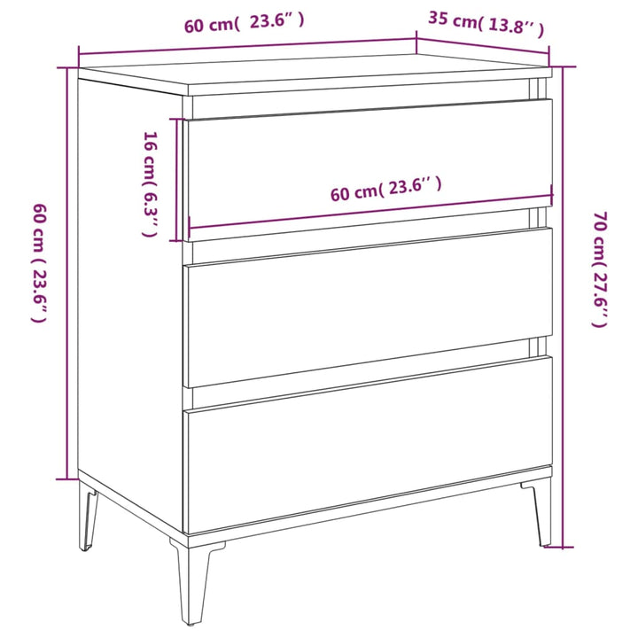 skænk 60x35x70 cm konstrueret træ sonoma-eg