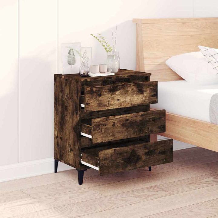 skænk 60x35x70 cm konstrueret træ røget egetræsfarve