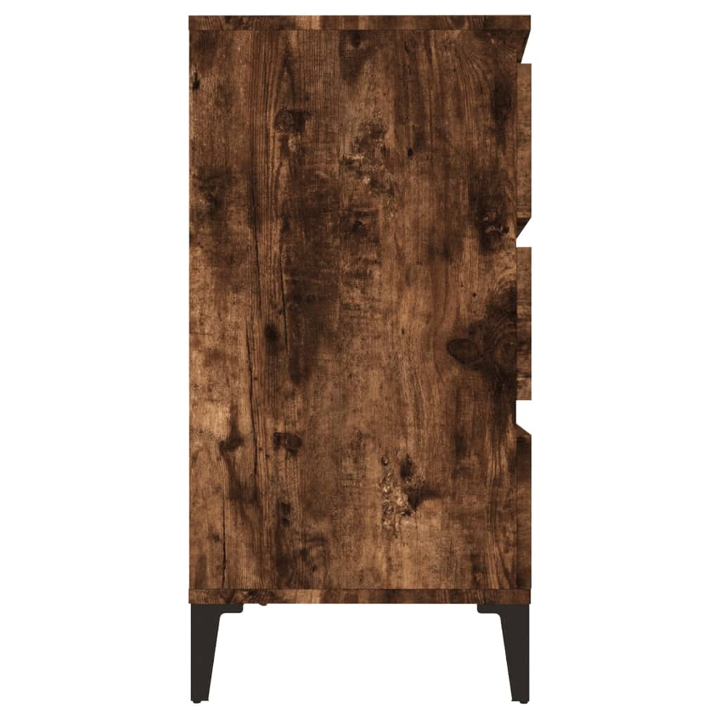 skænk 60x35x70 cm konstrueret træ røget egetræsfarve