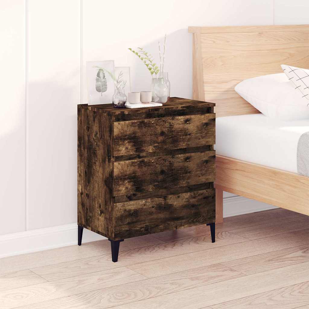skænk 60x35x70 cm konstrueret træ røget egetræsfarve