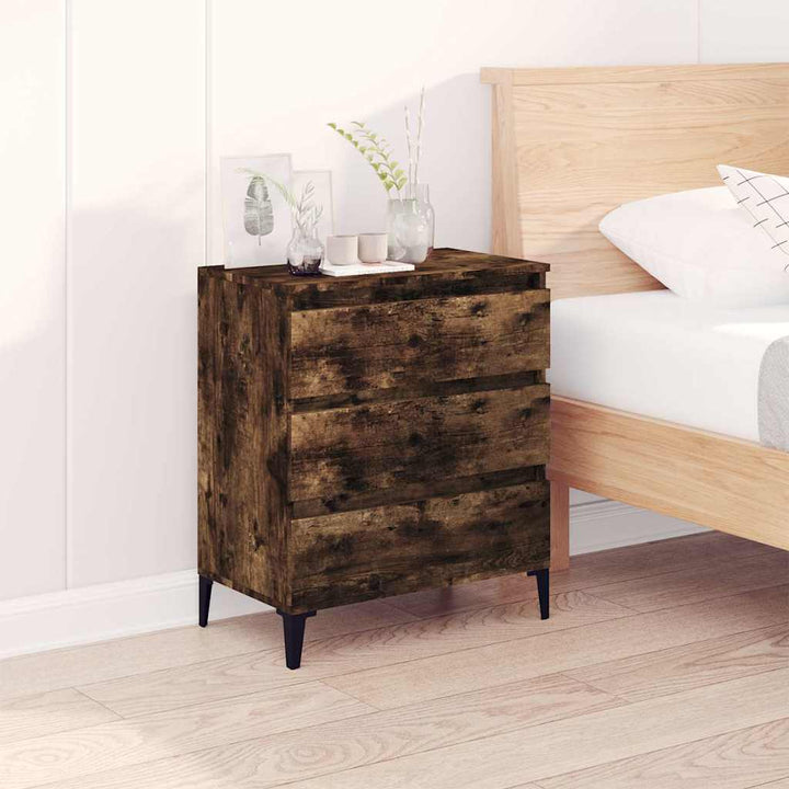 skænk 60x35x70 cm konstrueret træ røget egetræsfarve