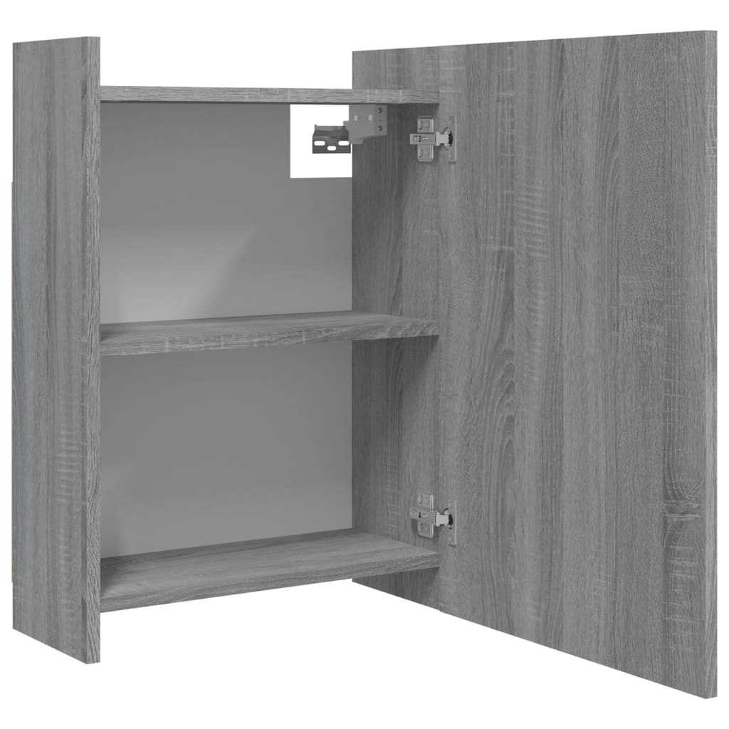 skab med spejl 62,5x20,5x64 cm konstrueret træ grå sonoma-eg